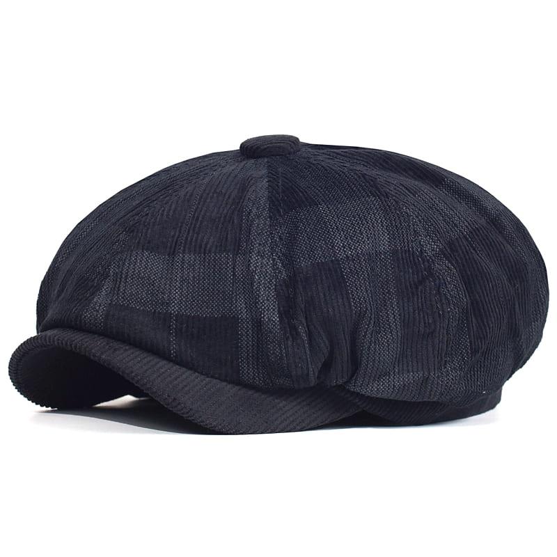 Beynac Plaid Corduroy Newsboy Cap