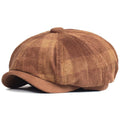 Beynac Plaid Corduroy Newsboy Cap
