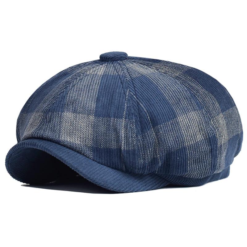Beynac Plaid Corduroy Newsboy Cap