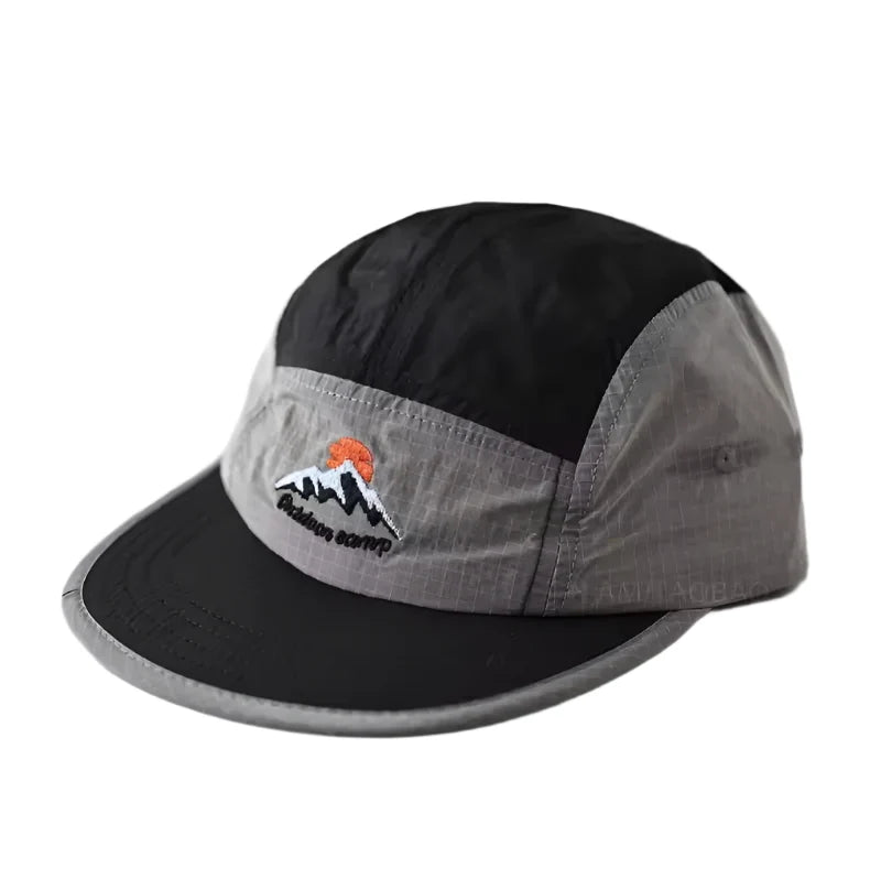 Bicolor Flat Visor Patchwork Baseball Cap