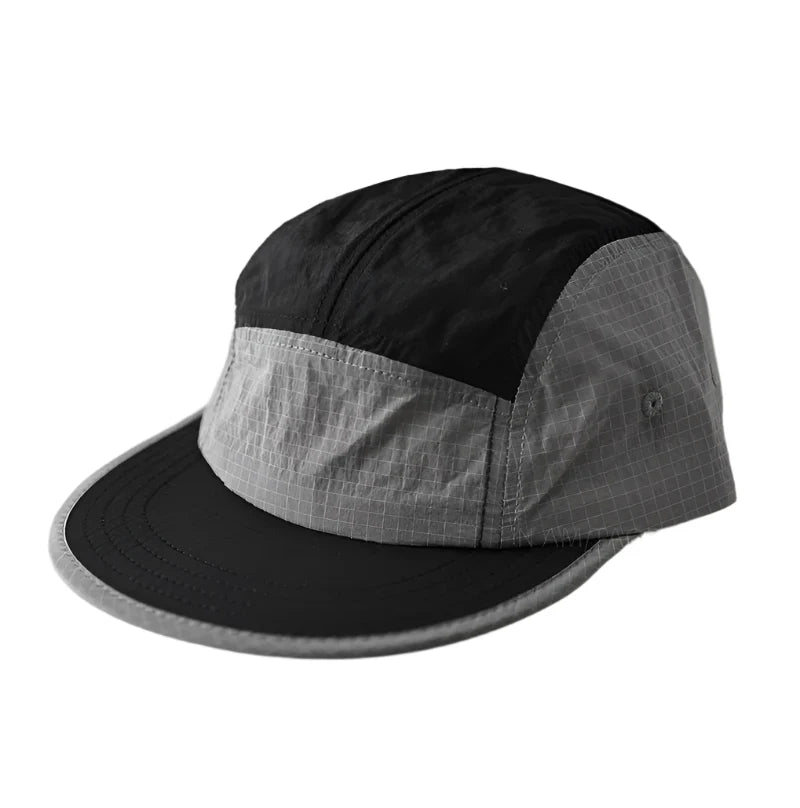 Bicolor Flat Visor Patchwork Baseball Cap