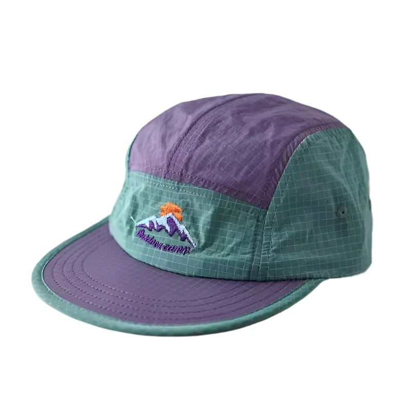 Bicolor Flat Visor Patchwork Baseball Cap
