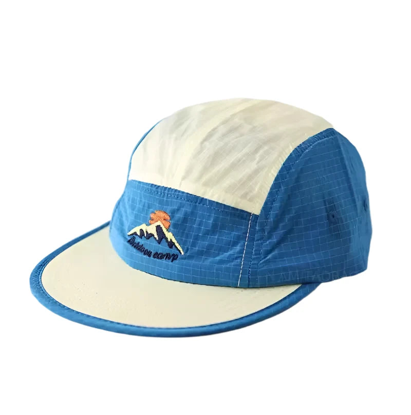 Bicolor Flat Visor Patchwork Baseball Cap
