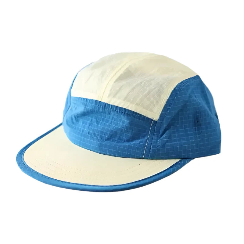 Bicolor Flat Visor Patchwork Baseball Cap