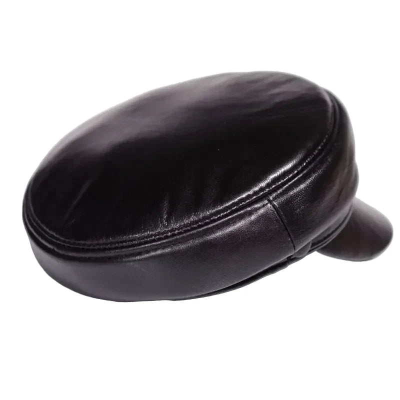 Billings Black Genuine Leather Sailor Cap