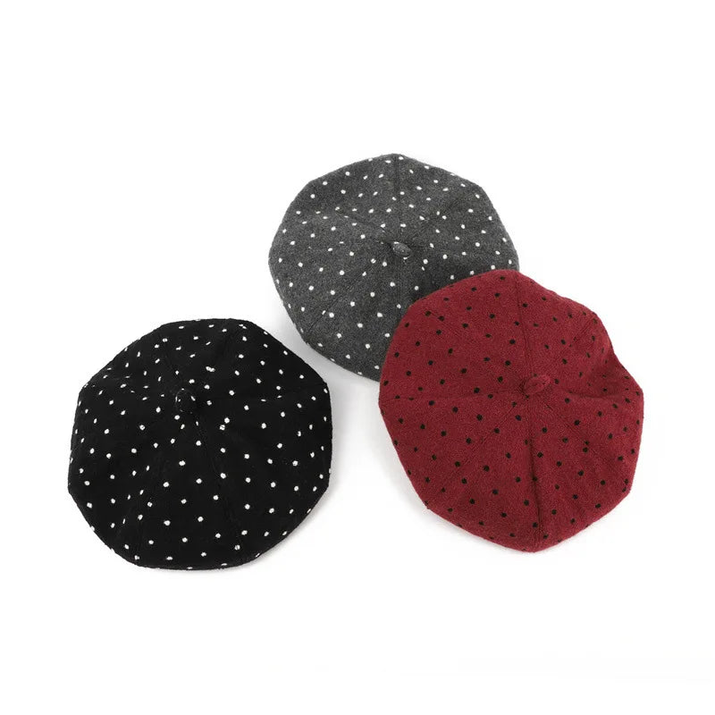 Binoche Women Dotts Beret