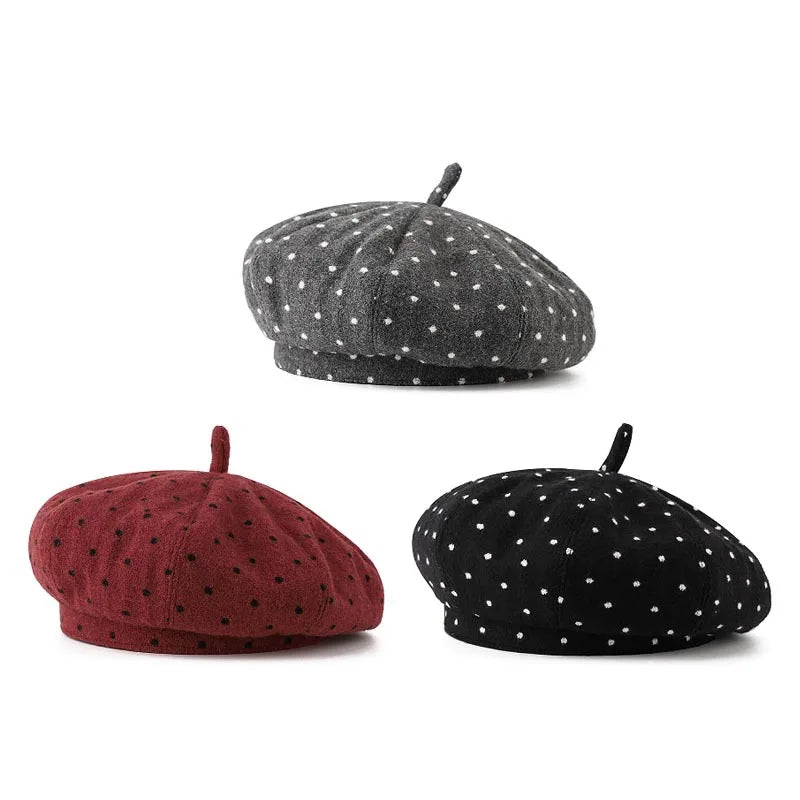 Binoche Women Dotts Beret