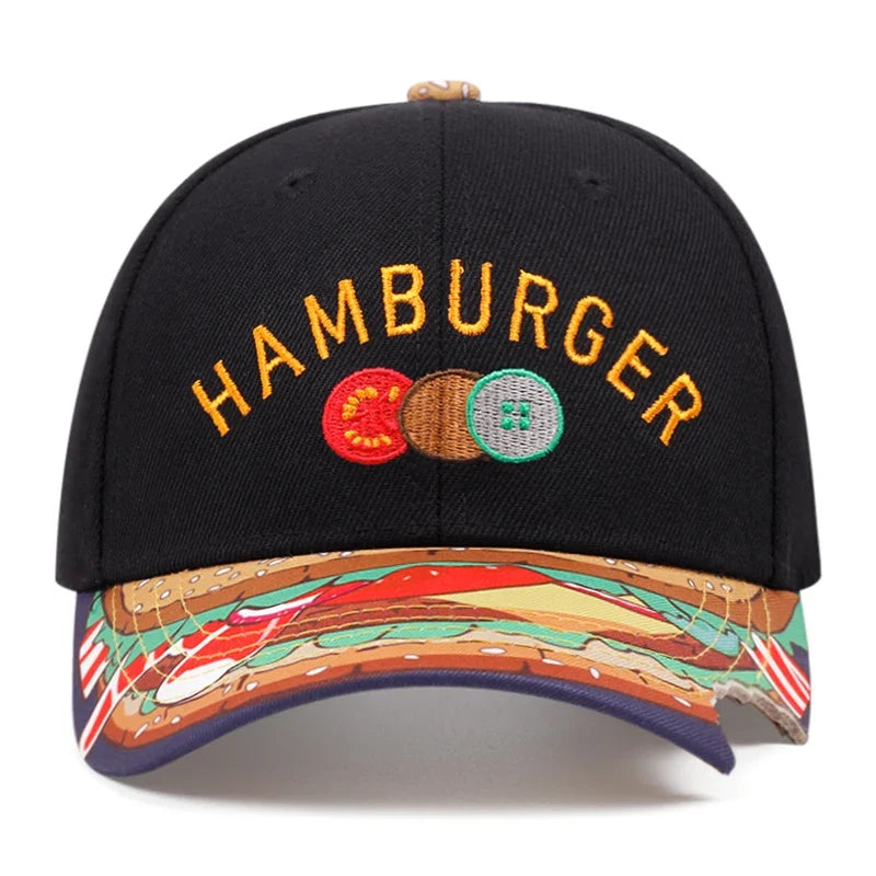 Bitten Hamburger Baseball Snapback Cap