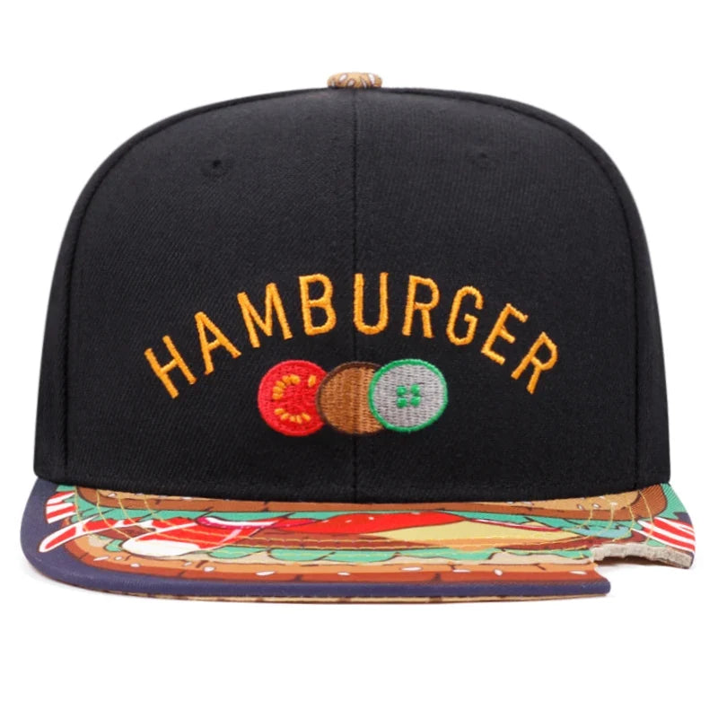 Bitten Hamburger Baseball Snapback Cap
