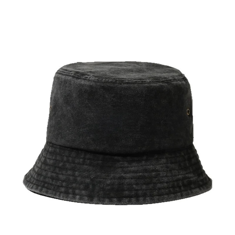 Black Cat Washed Cotton Bucket Hat