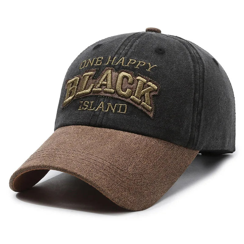 Black Island Washed Cotton Baseball Cap