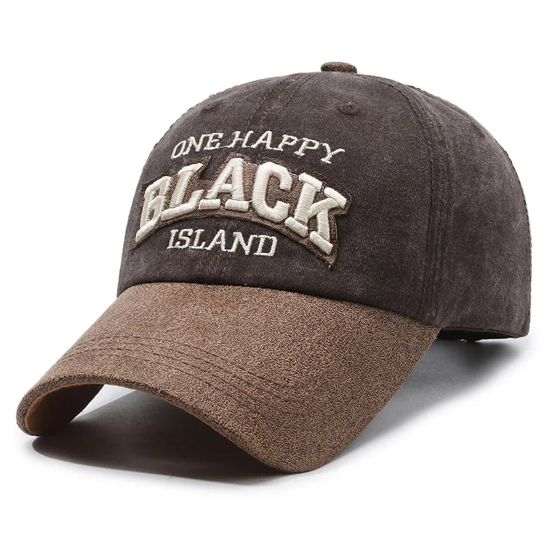 Black Island Washed Cotton Baseball Cap
