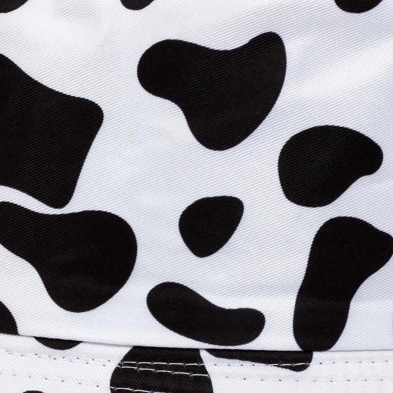 Black & White Cow Print Reversible Bucket Hat