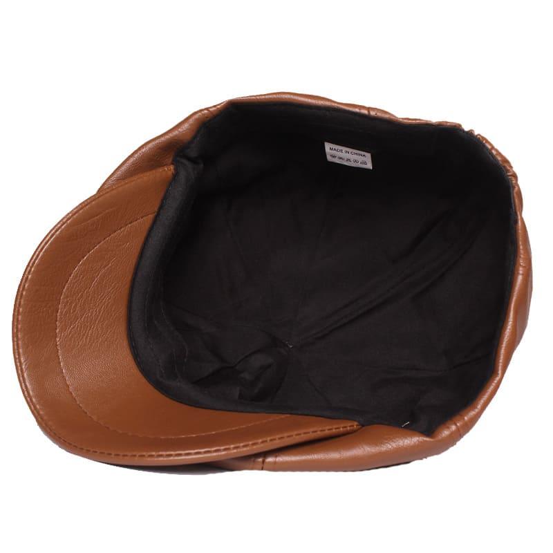 Blackpool Leather Newsboy Cap