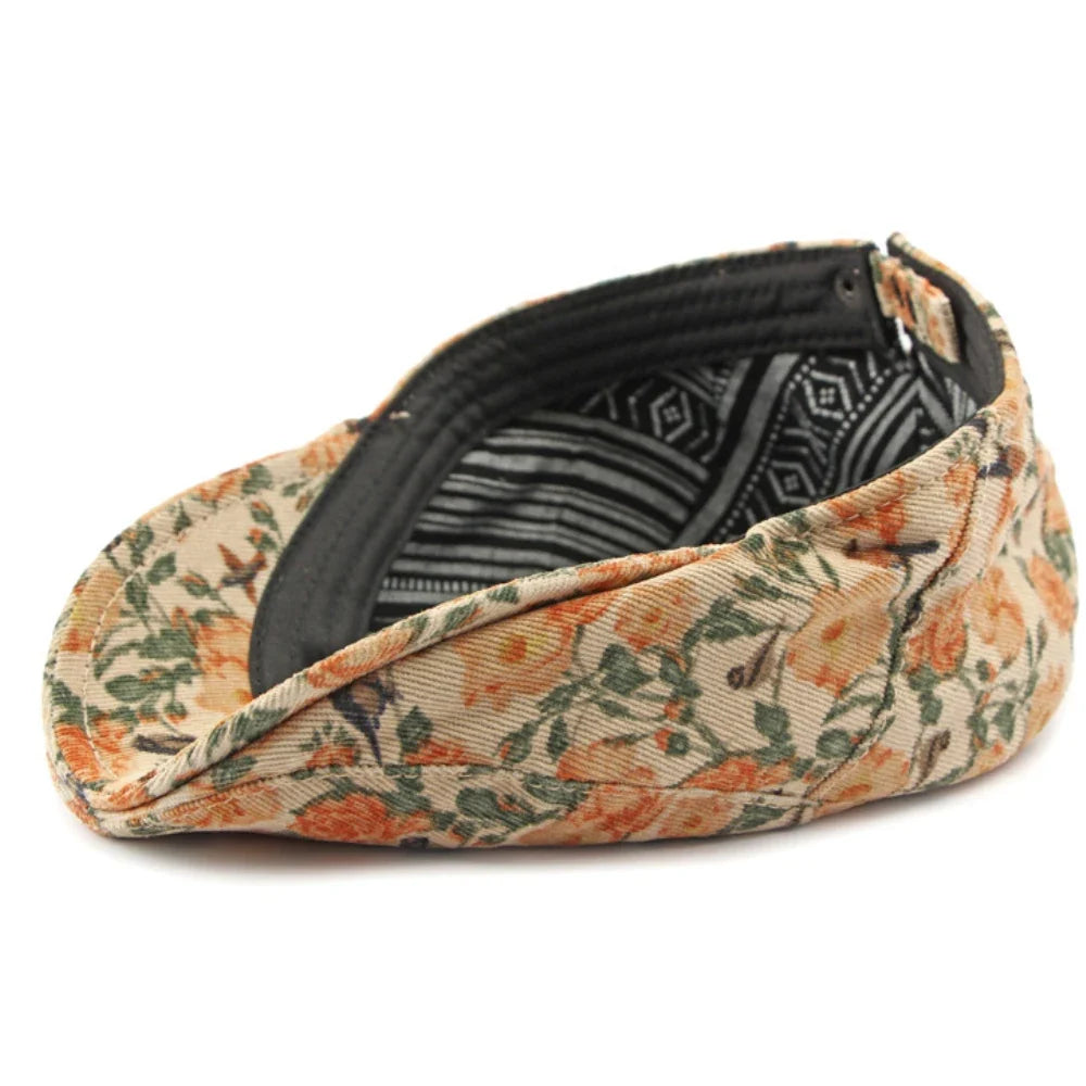 Blooming Daisies Orange Flat Cap
