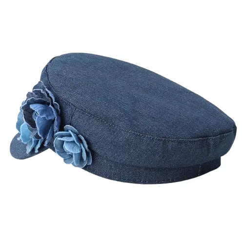 Blue Roses Denim Sailor Cap