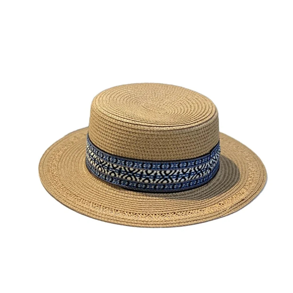 Bohemian Summer Straw Boater Hat