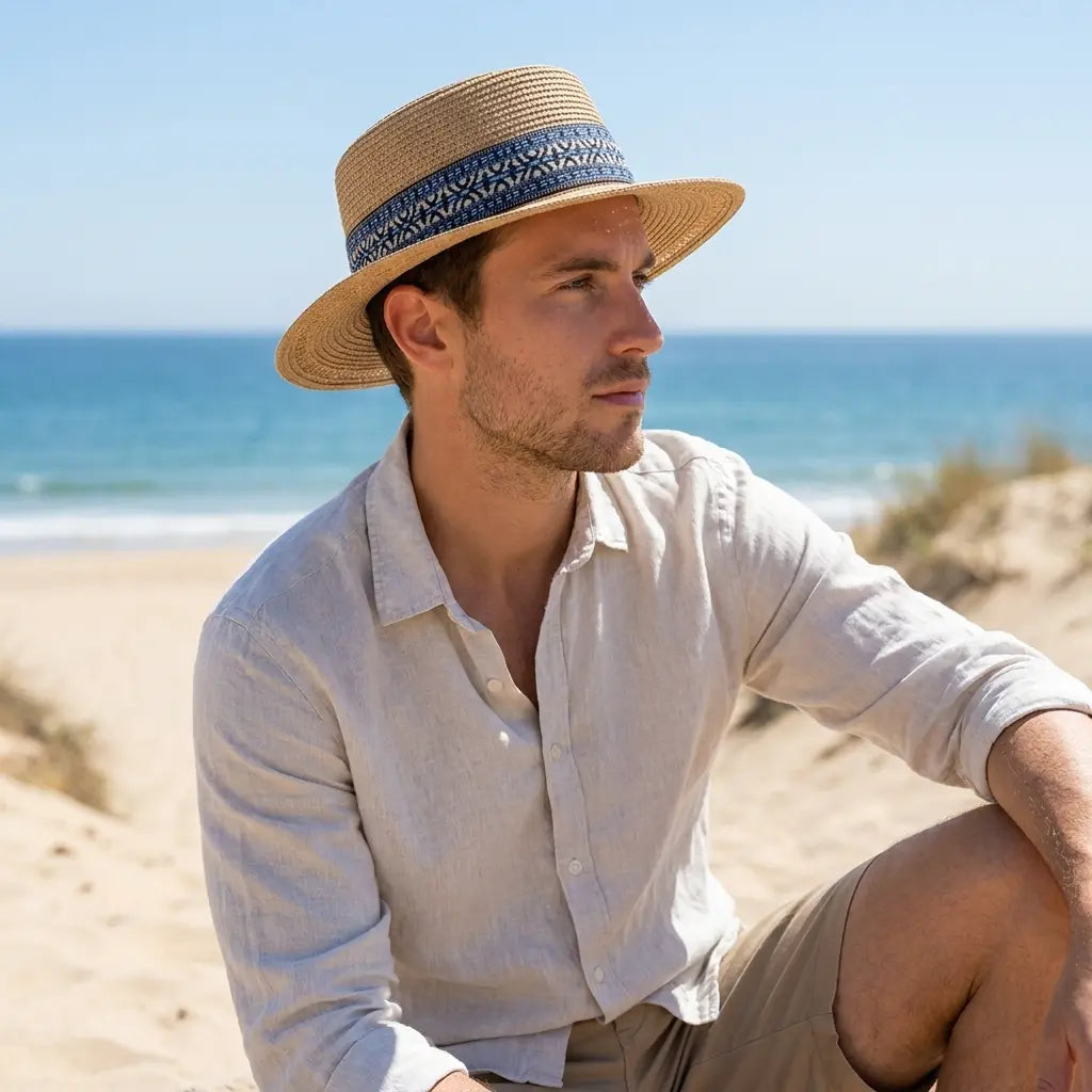 Bohemian Summer Straw Boater Hat