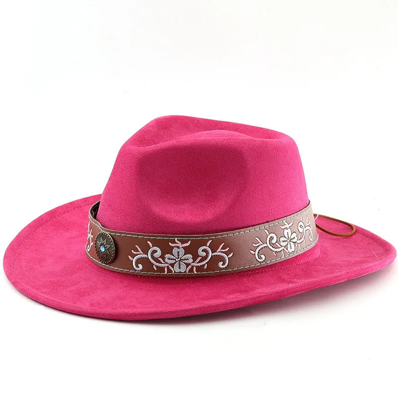 Boho Suede Western Cowboy Hat