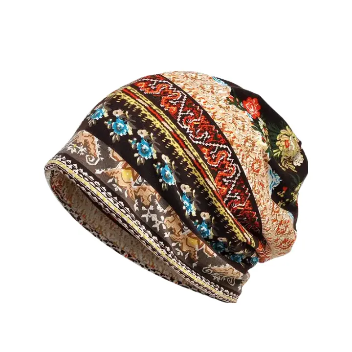 Boho Floral Snood Beanie