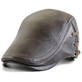 Bonnard Leather Duckbill Flat Cap
