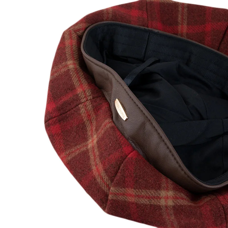 Bordeaux Women's Tartan Cotton Beret