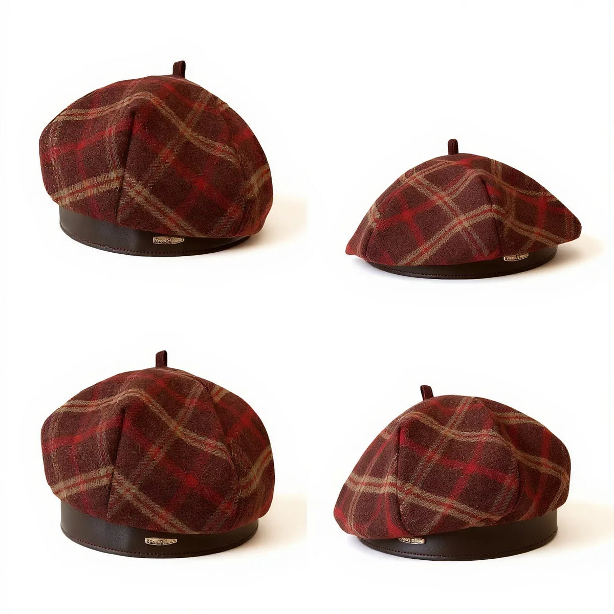 Bordeaux Women's Tartan Cotton Beret