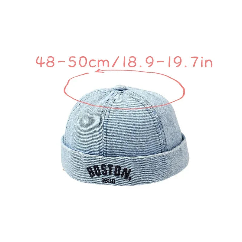 Boston Kids Denim Brimless 6-Panels Docker Cap