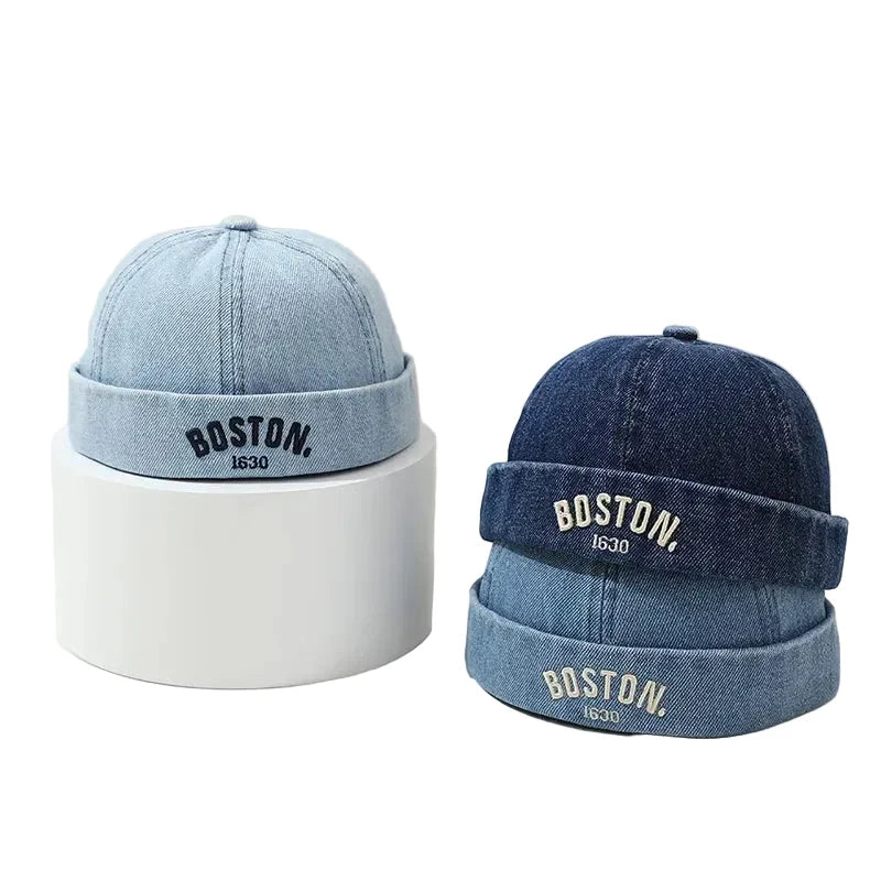 Boston Kids Denim Brimless 6-Panels Docker Cap