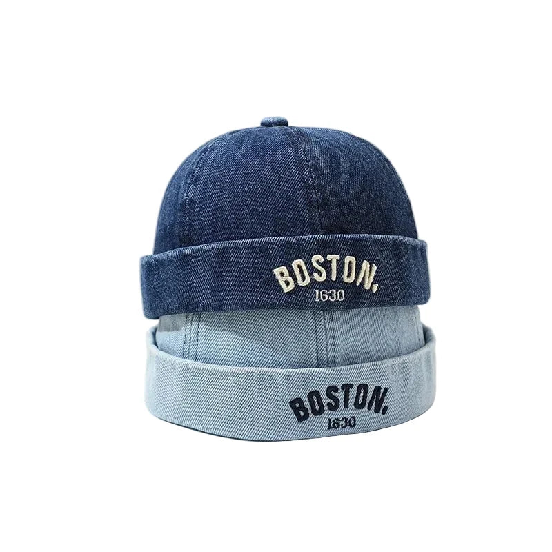 Boston Kids Denim Brimless 6-Panels Docker Cap