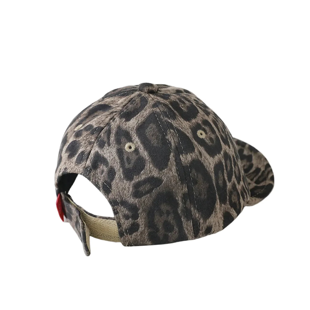 Boston Kids Leopard Print Short Brim Baseball Cap