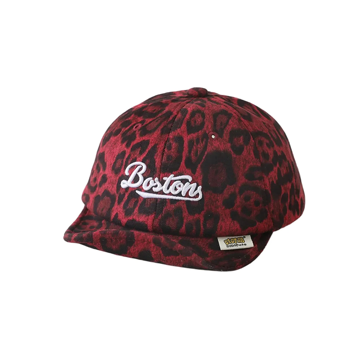 Boston Kids Leopard Print Short Brim Baseball Cap
