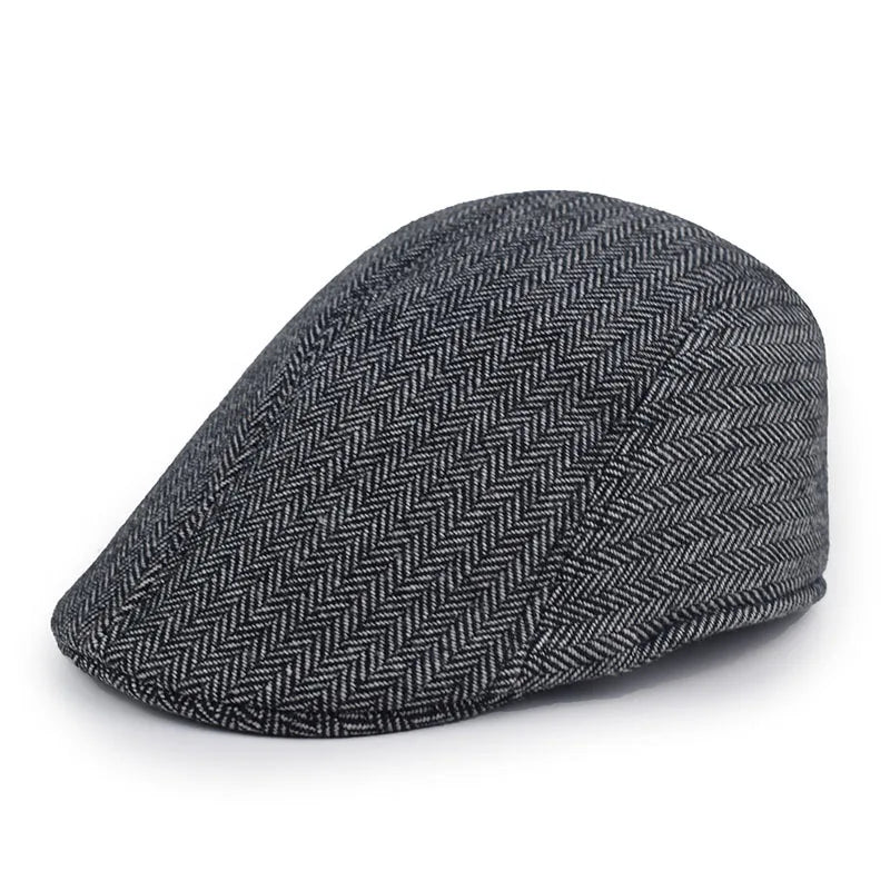Boston Retro Herringbone Duckbill Flat Cap