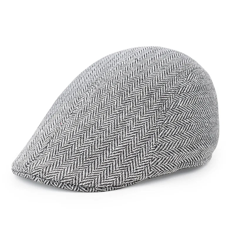 Boston Retro Herringbone Duckbill Flat Cap