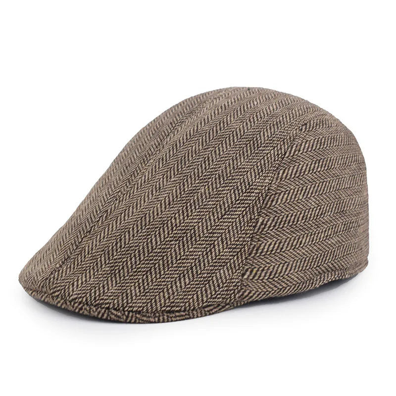 Boston Retro Herringbone Duckbill Flat Cap