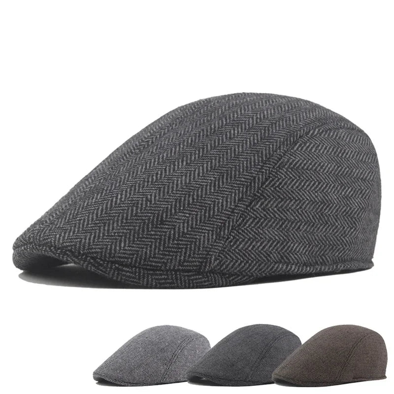 Boston Retro Herringbone Duckbill Flat Cap