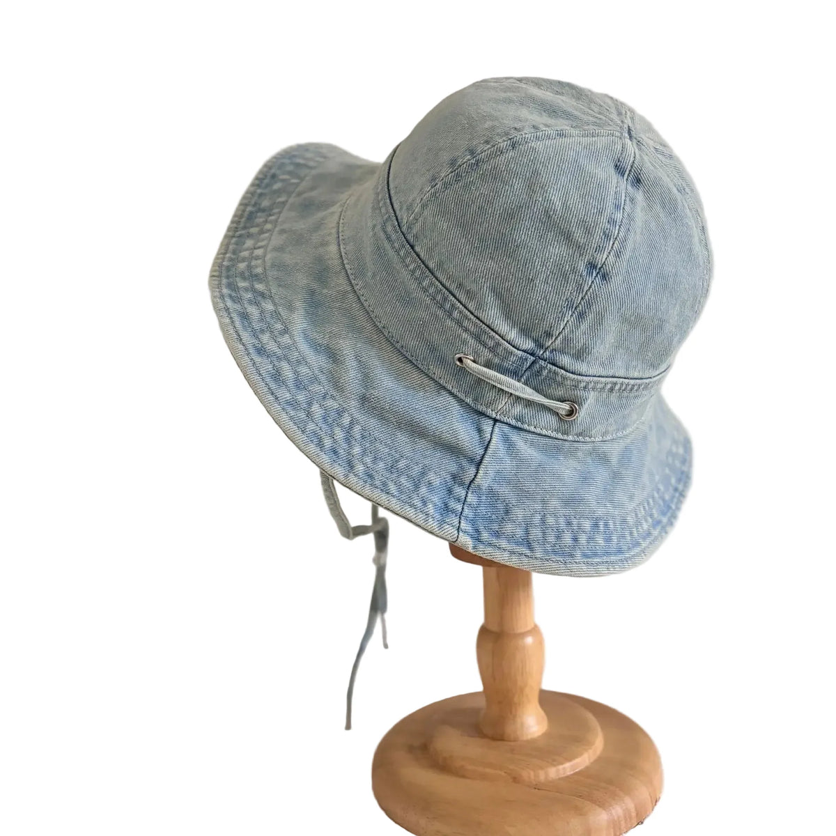 Boston Vintage Denim Wide Brim Bucket Hat