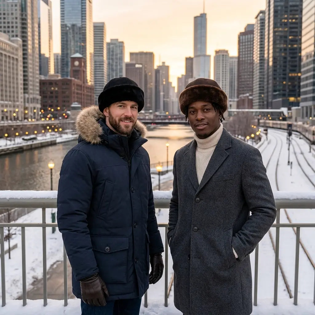 Bozeman Winter Genuine Leather Fur Docker Cap