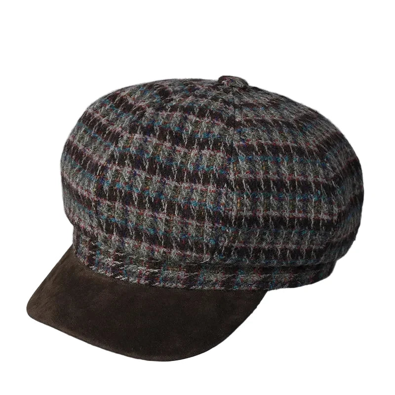 Bristol Women Wool Knitted 8-Panel Newsboy Cap