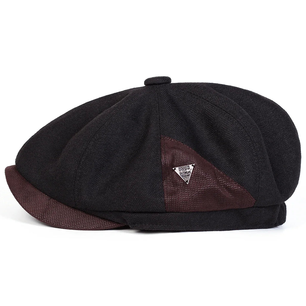 British Letter Label Newsboy Cap