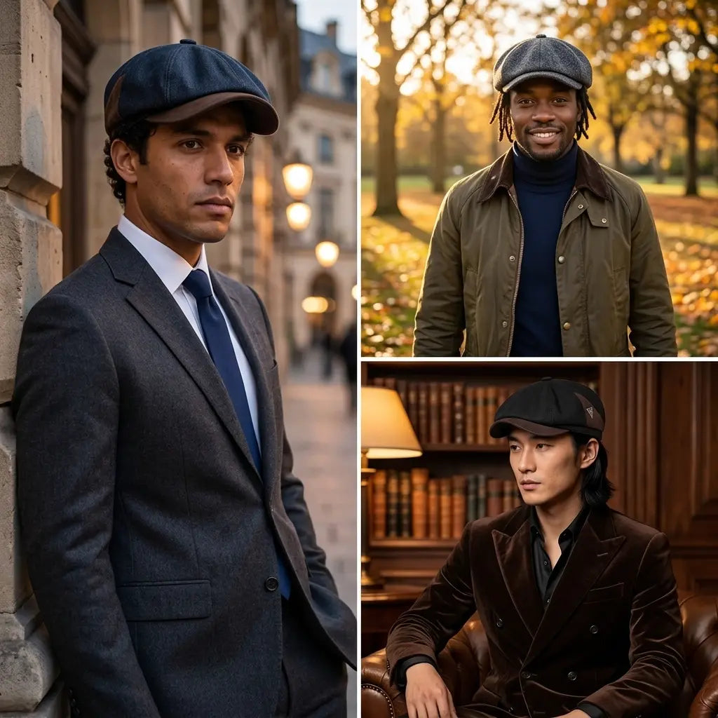 British Letter Label Newsboy Cap