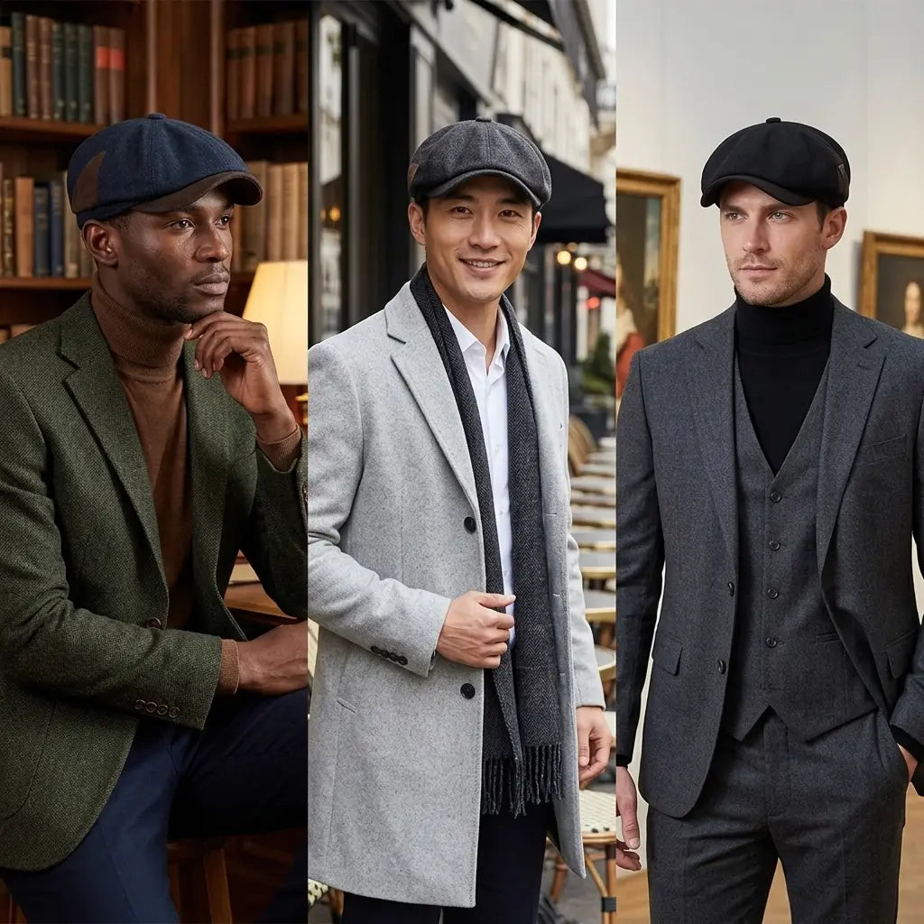 British Letter Label Newsboy Cap