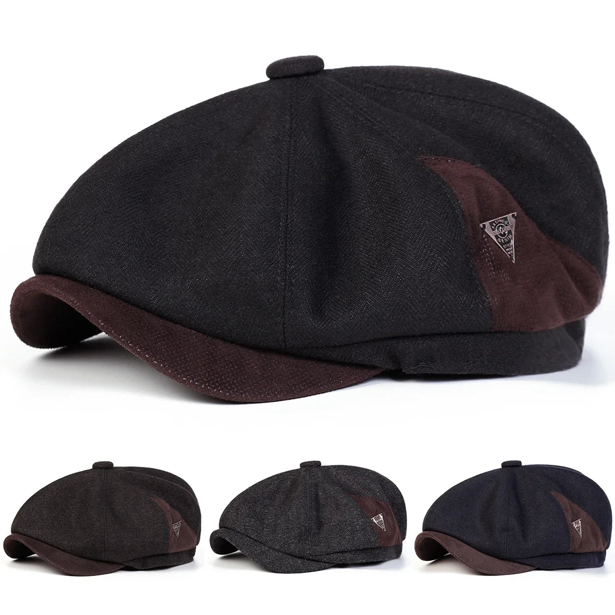 British Letter Label Newsboy Cap