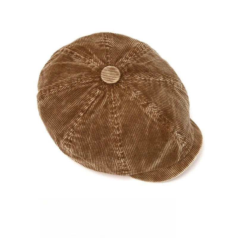 British Vintage Corduroy Cotton Newsboy Cap