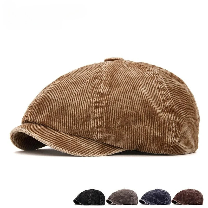 British Vintage Corduroy Cotton Newsboy Cap
