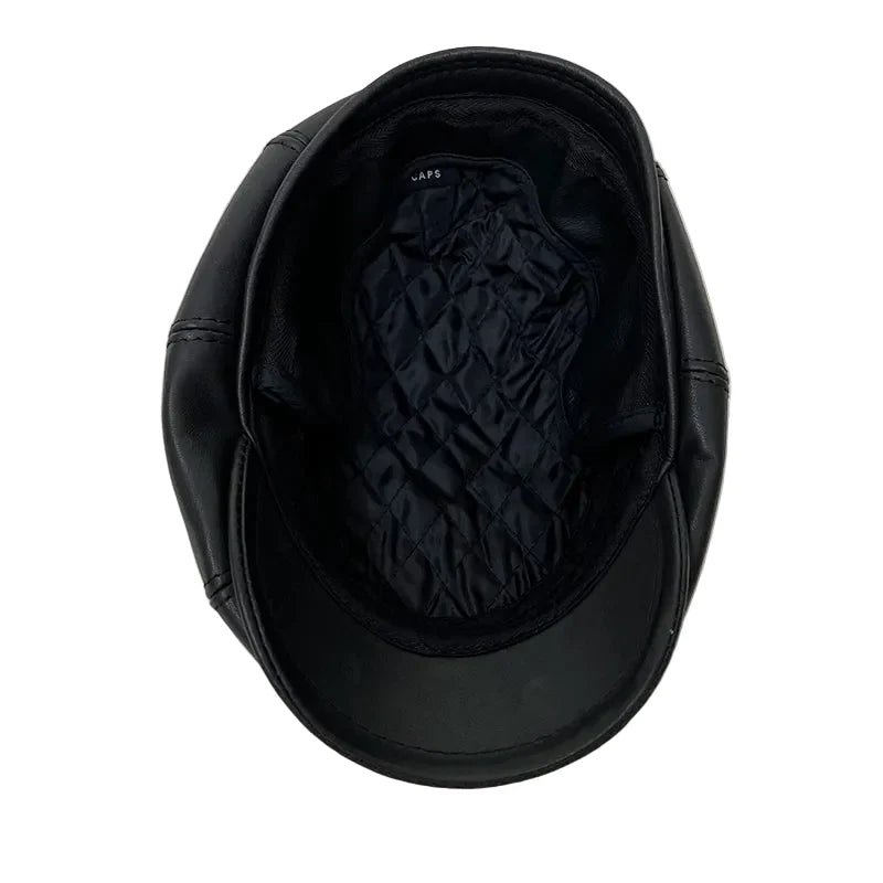Brixton Winter Genuine Leather Earflaps Newsboy Cap
