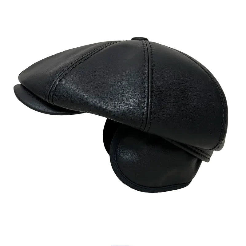 Brixton Winter Genuine Leather Earflaps Newsboy Cap