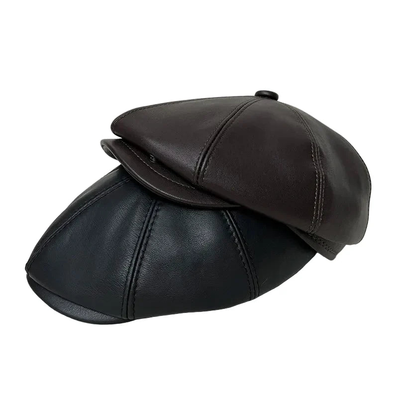 Brixton Winter Genuine Leather Earflaps Newsboy Cap