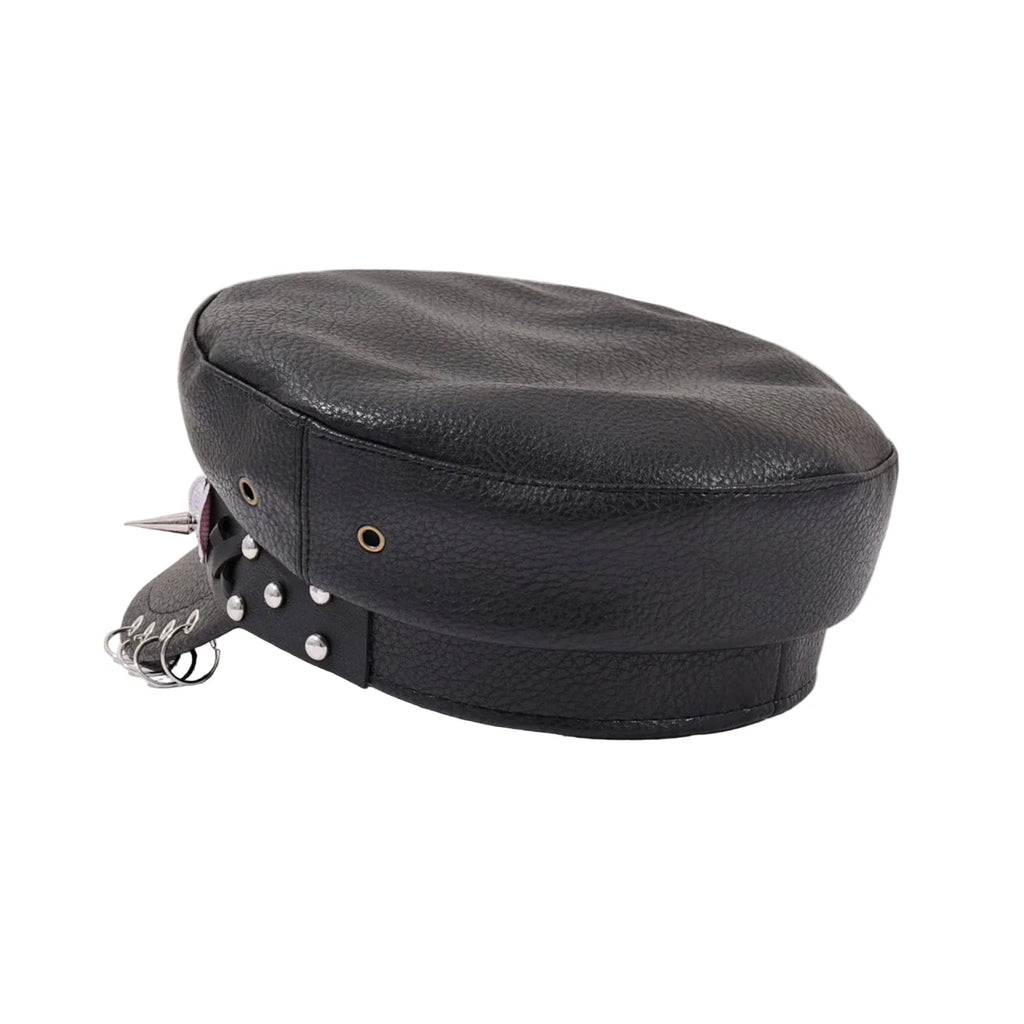 Broken Hearts Gothic Leather Sailor Cap