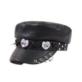 Broken Hearts Gothic Leather Sailor Cap